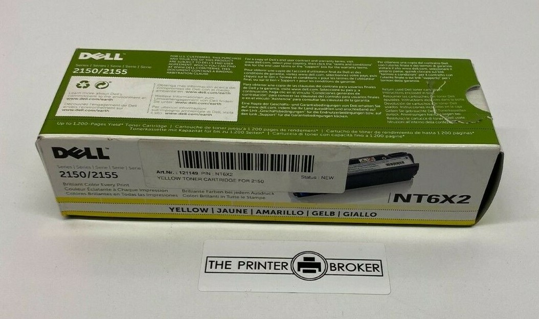 Dell Yellow Toner Cartridge for 2150 2155 Printers NT6X2 59311036