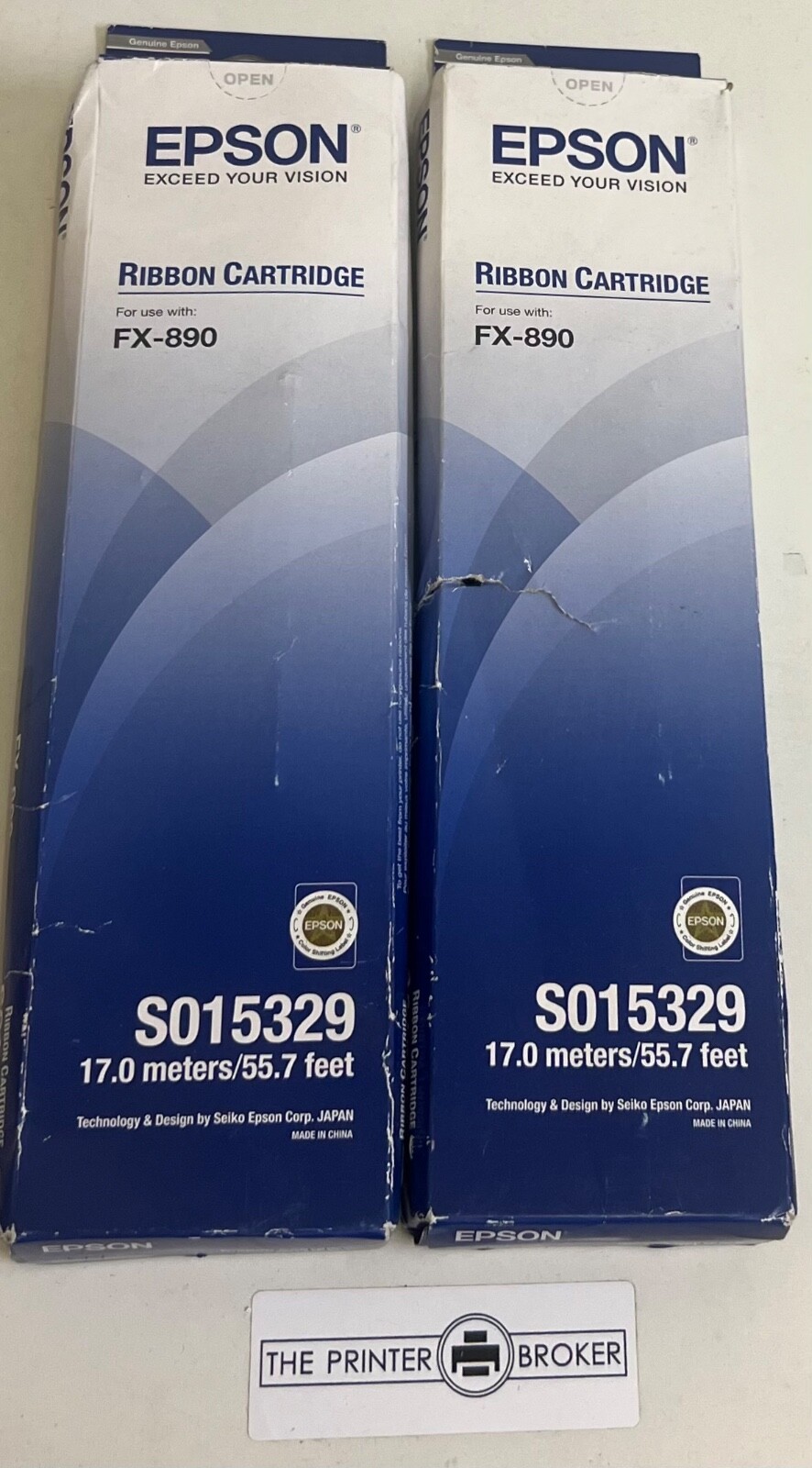 Epson FX-890 S015329 Black Fabric Ribbon Bundle of 2 C13S015329