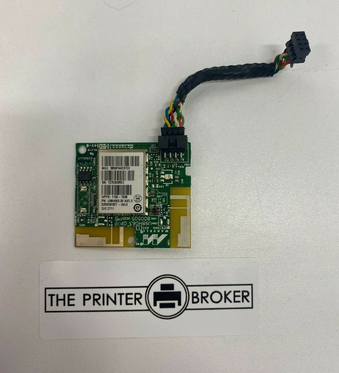 HP LaserJet CM1415 M475dw Series Wireless PCB SDGOB-0982 1150-7938