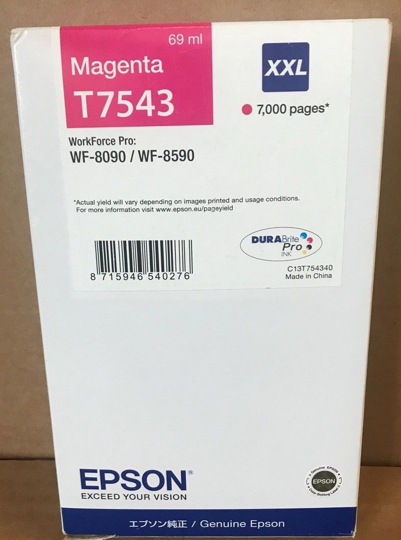 Original Epson T7543XXL Magenta Extra High Capacity Ink Cartridge C13T754340