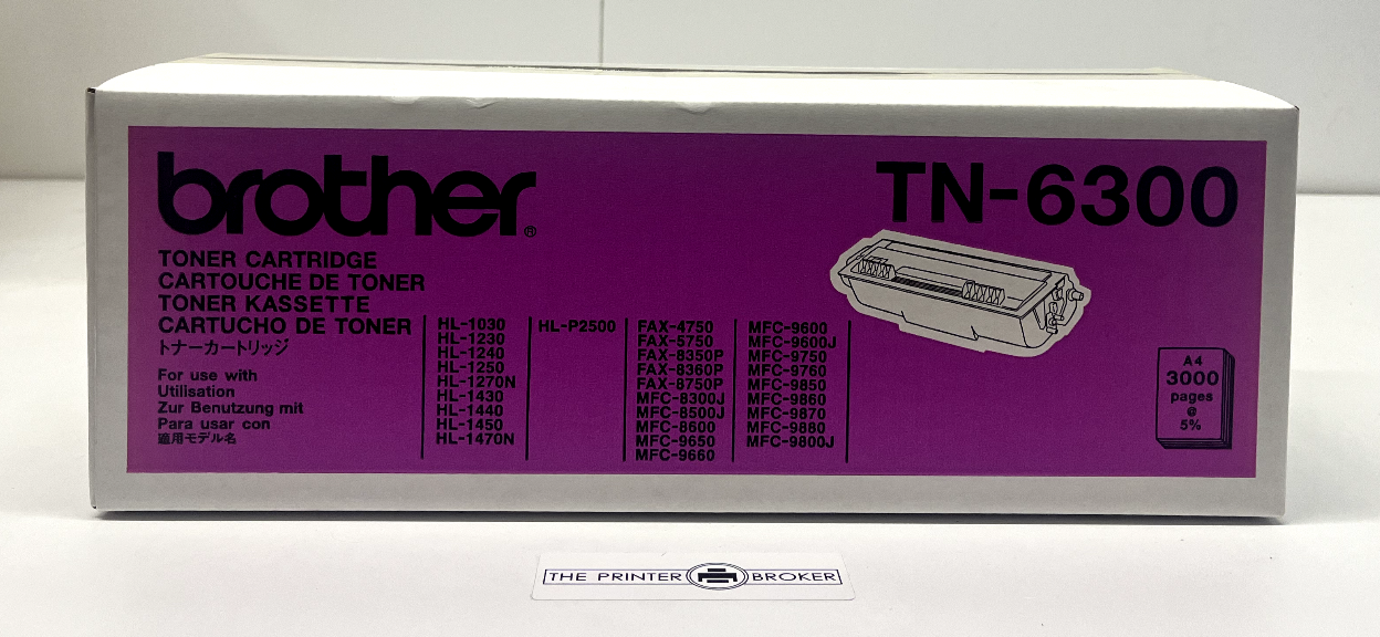 Brother TN-6300 Black Toner Cartridge For HL-1250 MFC-9600 FAX-4750 TN-6300