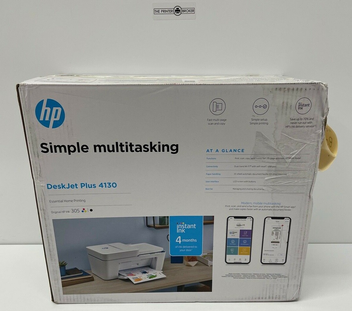 HP DeskJet Plus 4130 All-in-One Wireless Inkjet Printer 7FS77B