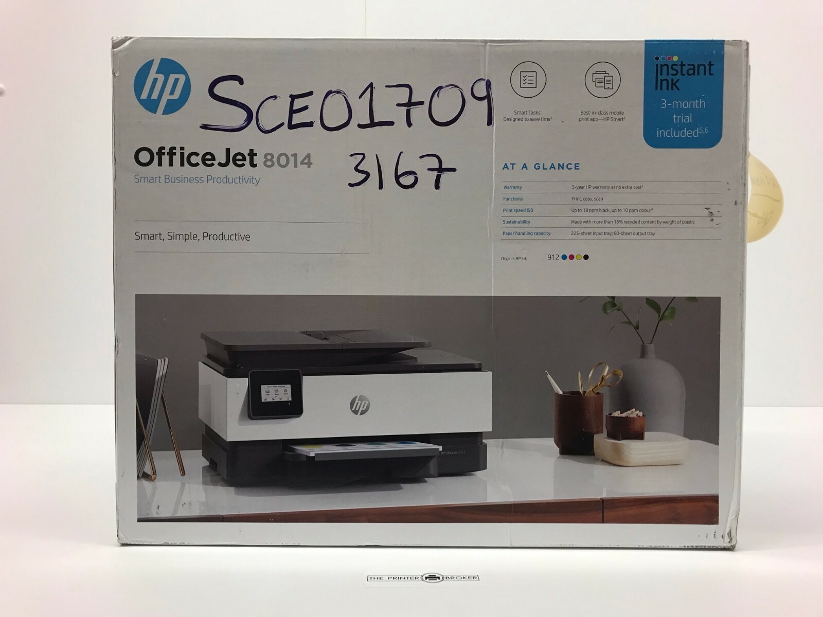 HP Officejet Pro 8014 A4 Colour Multifunction Inkjet Printer 3UC57B