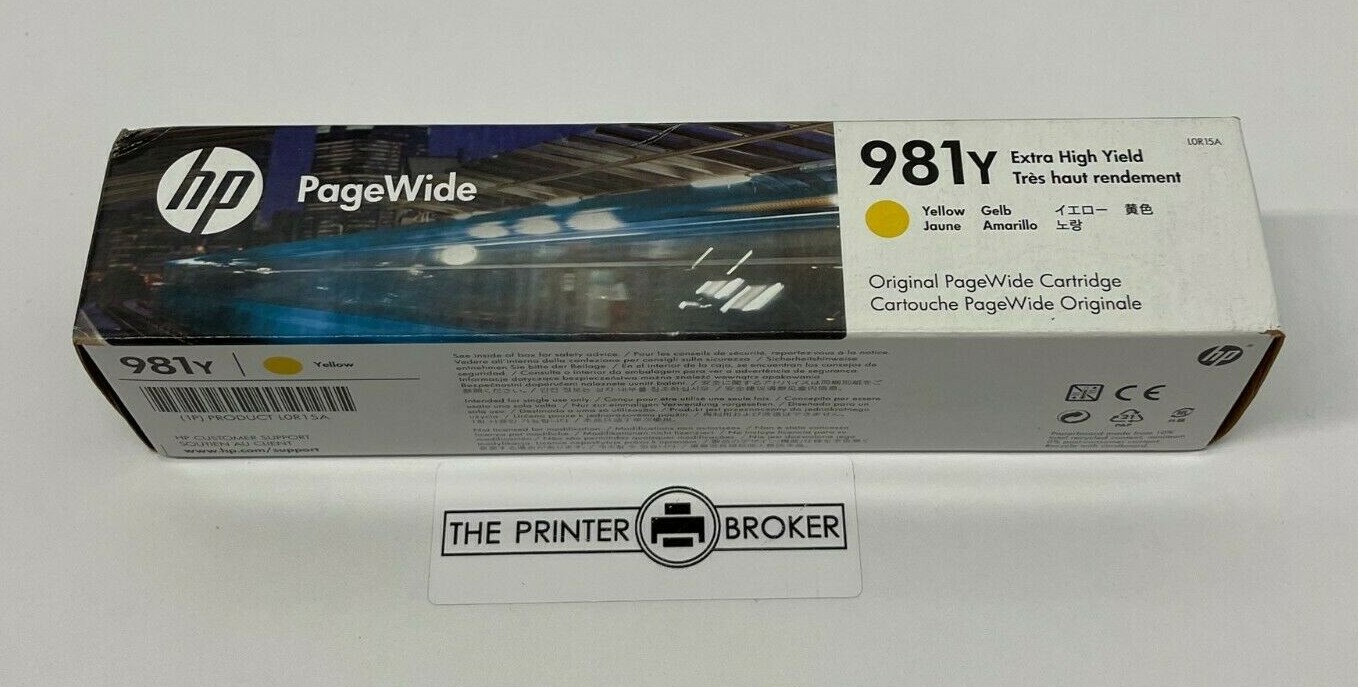 HP PageWide 556 586 Series 981Y Extra High Yield Yellow Ink L0R15A