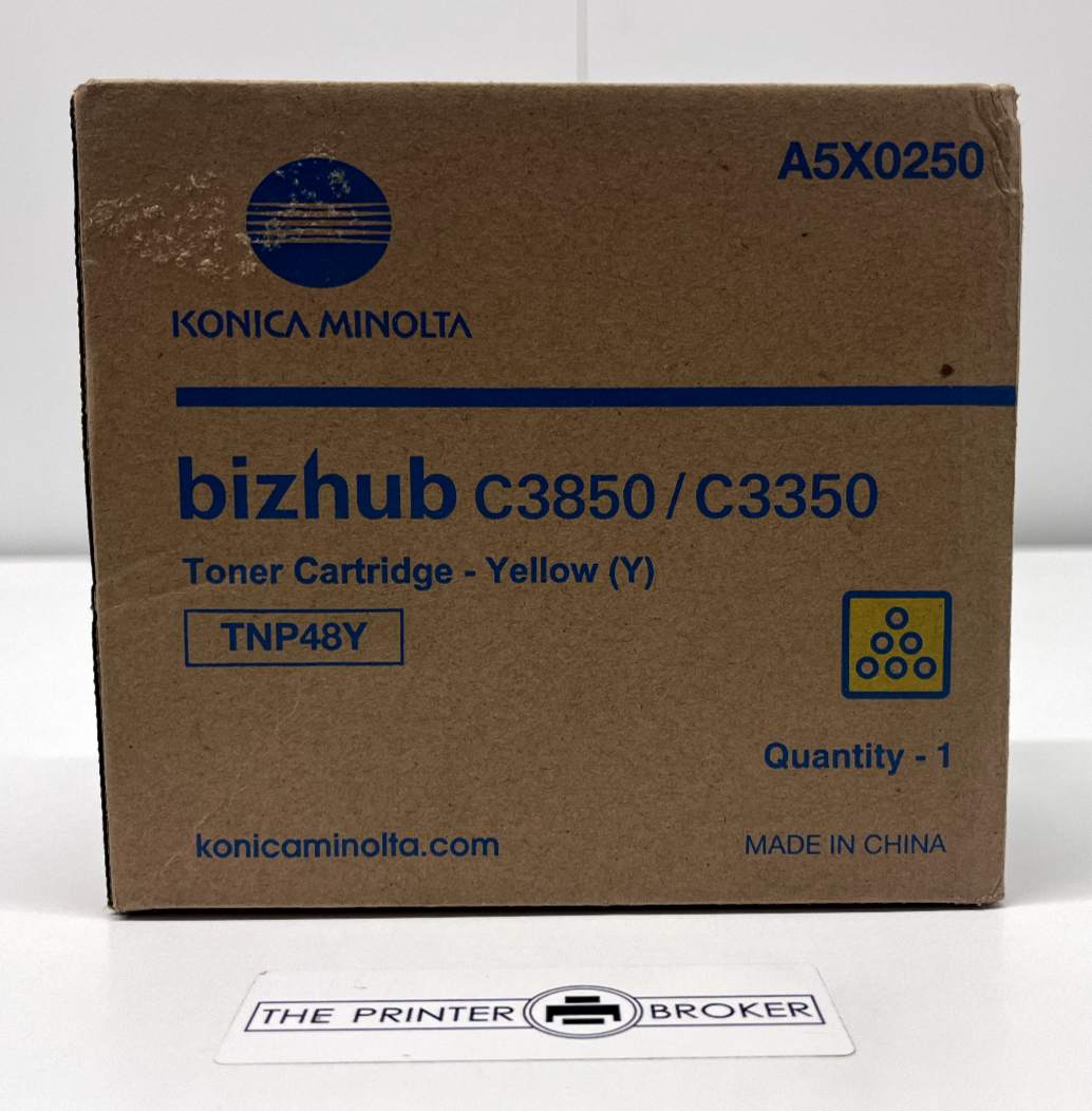 Konica Minolta Bizhup C3850 C3350 TNP48Y Yellow Toner Cartridge A5X0250