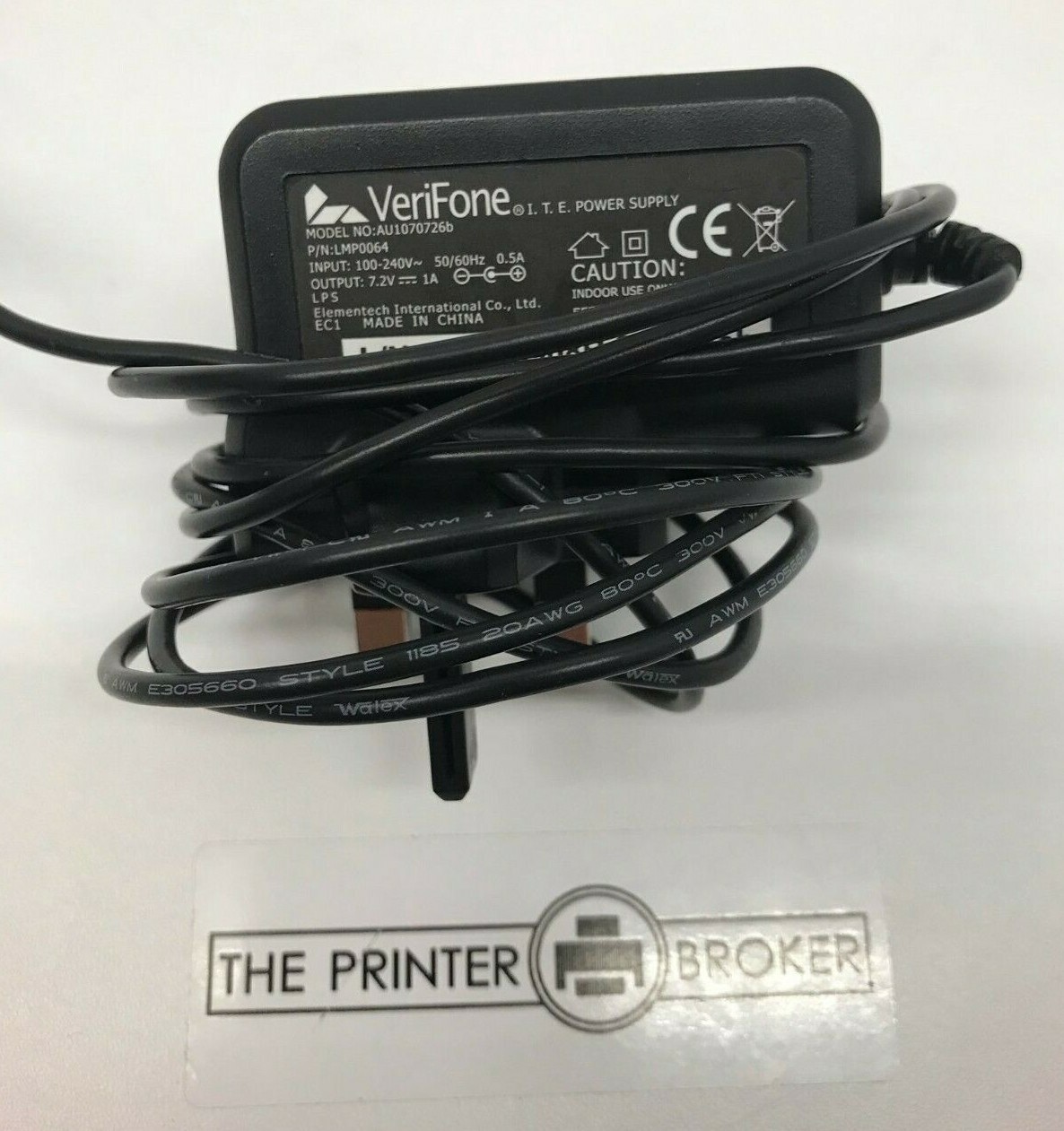 Verifone LMP0064 7.2V AC Power Adapter AU1070726B