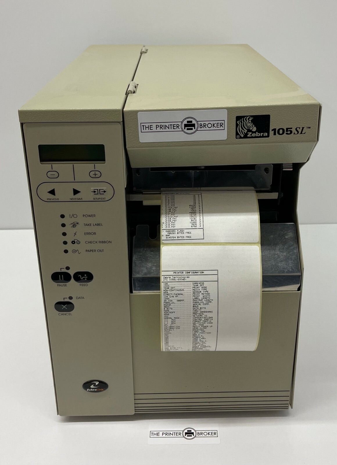 Zebra 105SL Thermal Printer With Rewinding Spool 10500-2004-2000