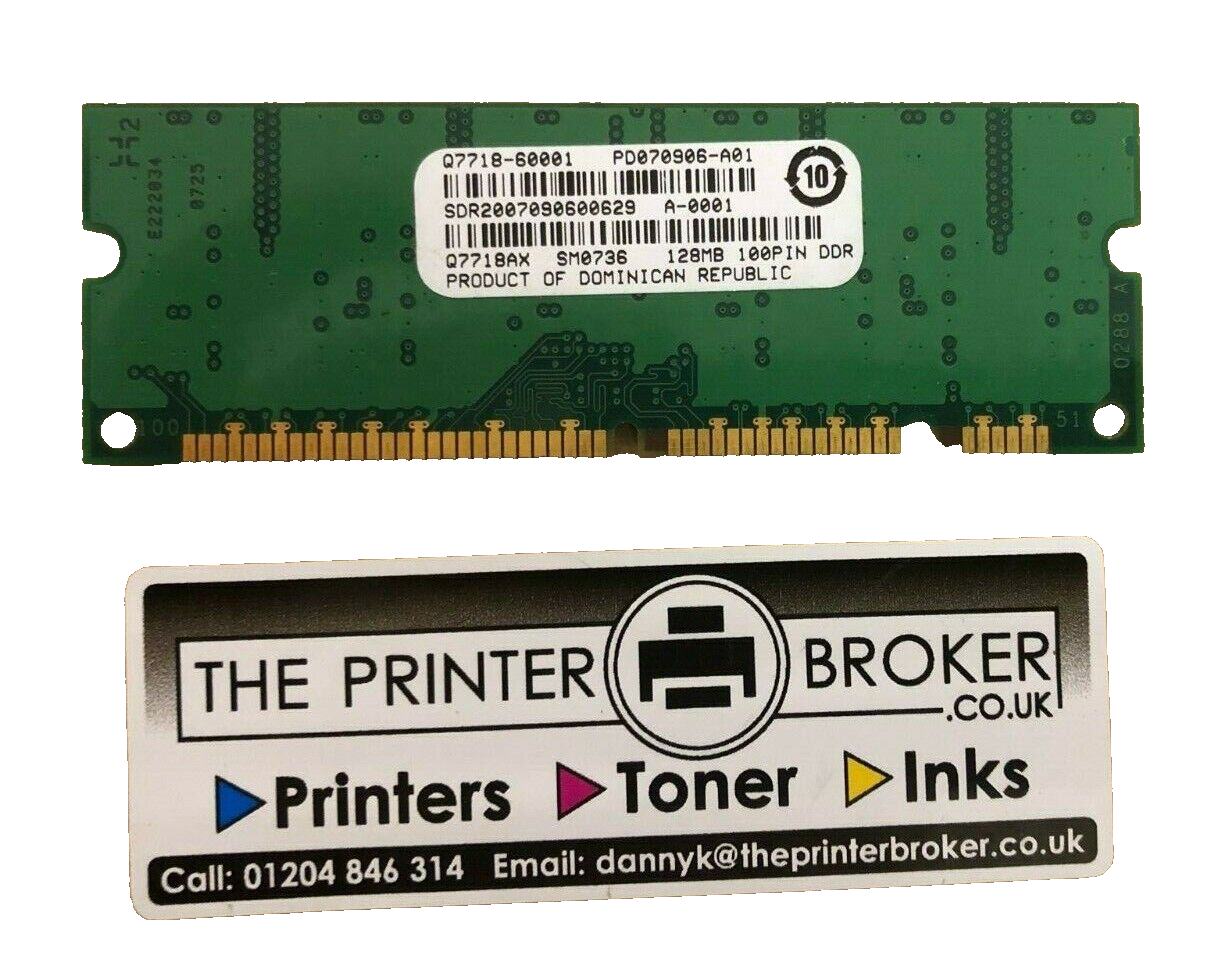HP-LaserJet-2400-4350-M4345-9000-128MB-100-Pin-DDR-Memory-Q7718-60001-Q7718AX-206197257273 HP LaserJet 2400 4350 M4345 9000 128MB 100 Pin DDR Memory Q7718-60001 Q7718AX - Image 1