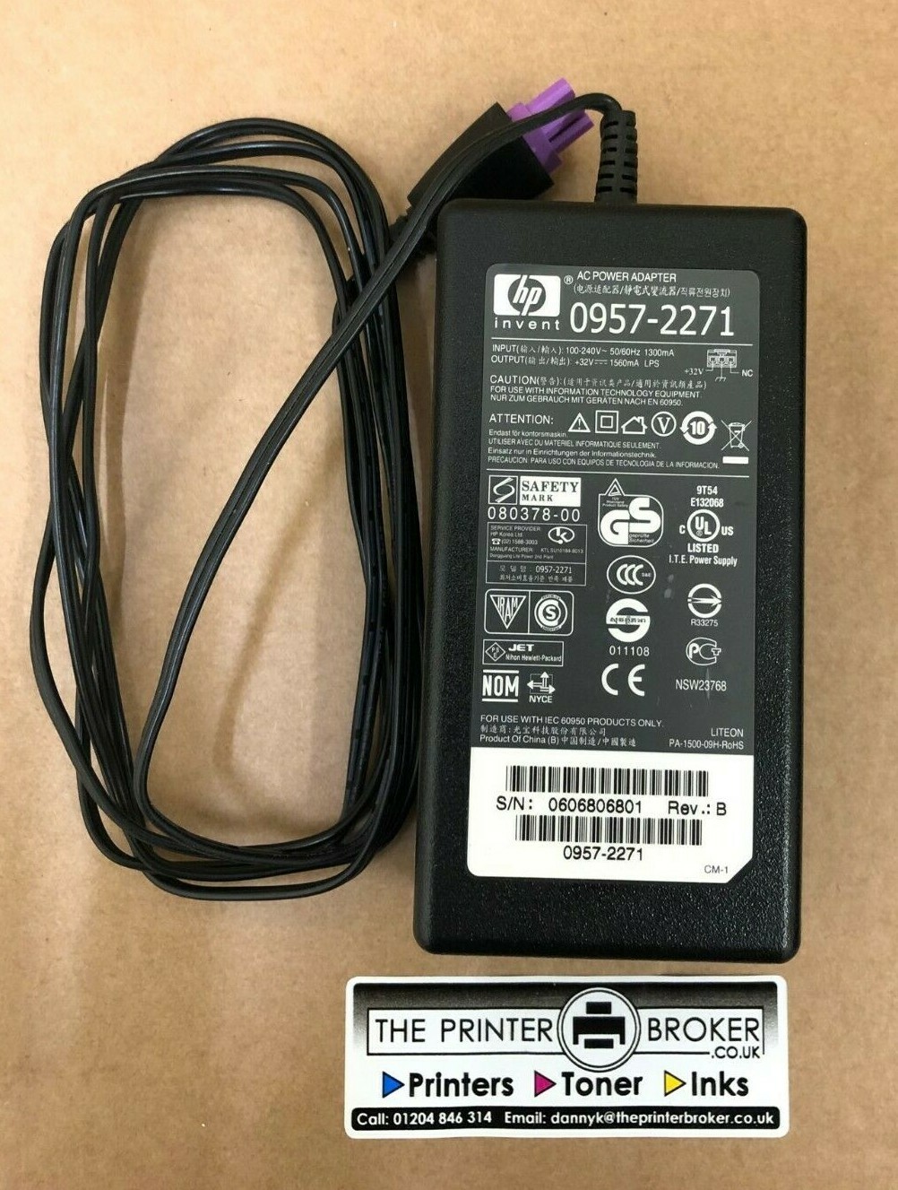 HP OfficeJet 6000 6500 7000 Series AC 32V Power Adapter 0957-2271 0957-2269