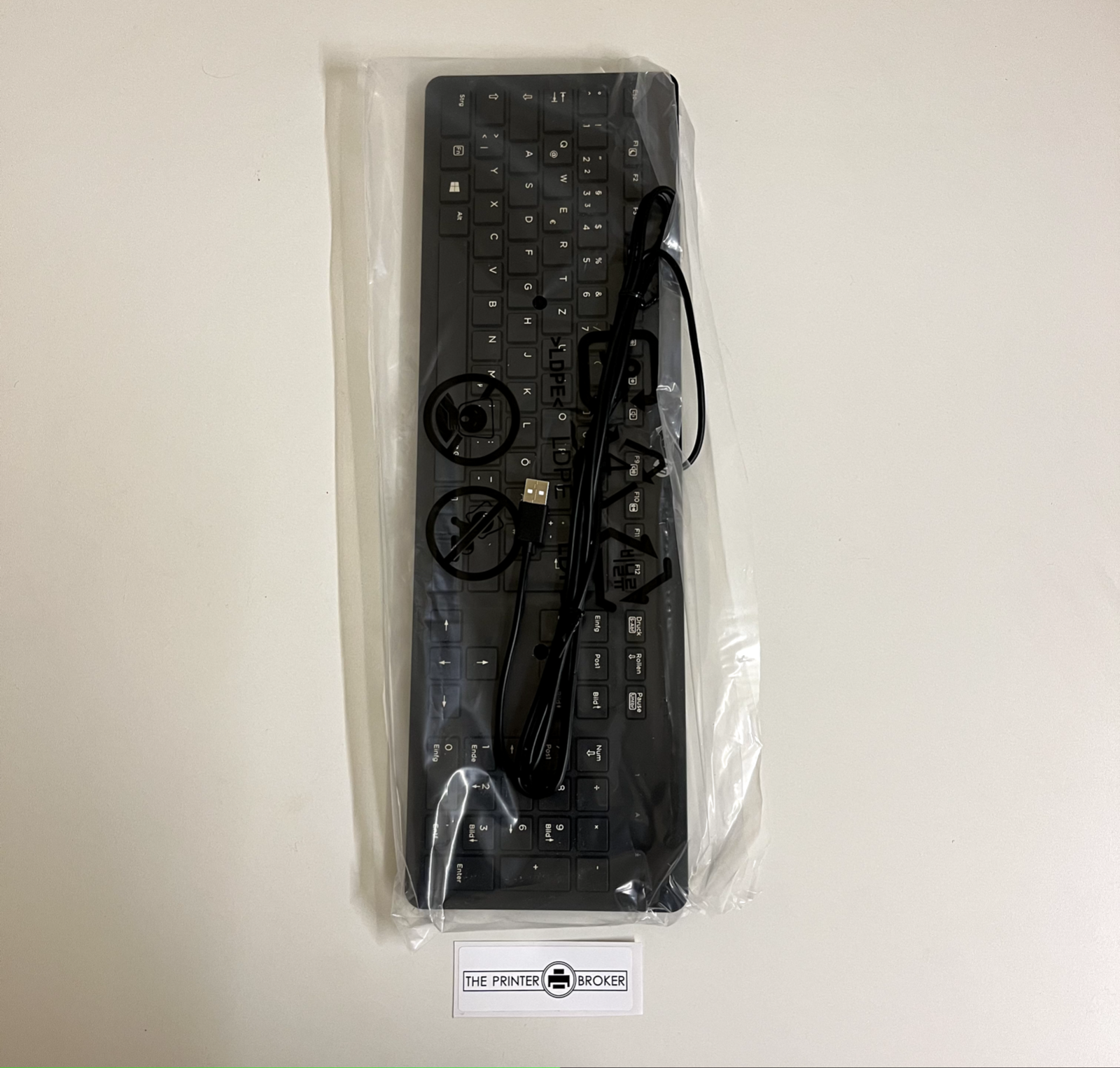 HP USB Slimline QWERTZ Keyboard Black 803181-041