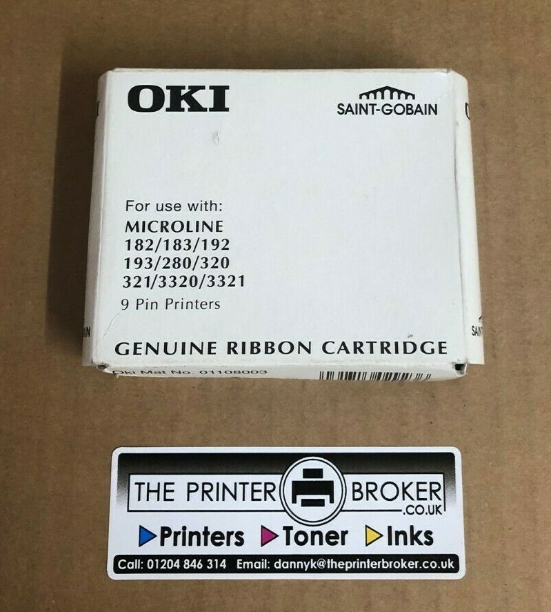 Oki Ribbon Cartridge for Oki Microline 182 183 192 193 280 Series 01108003