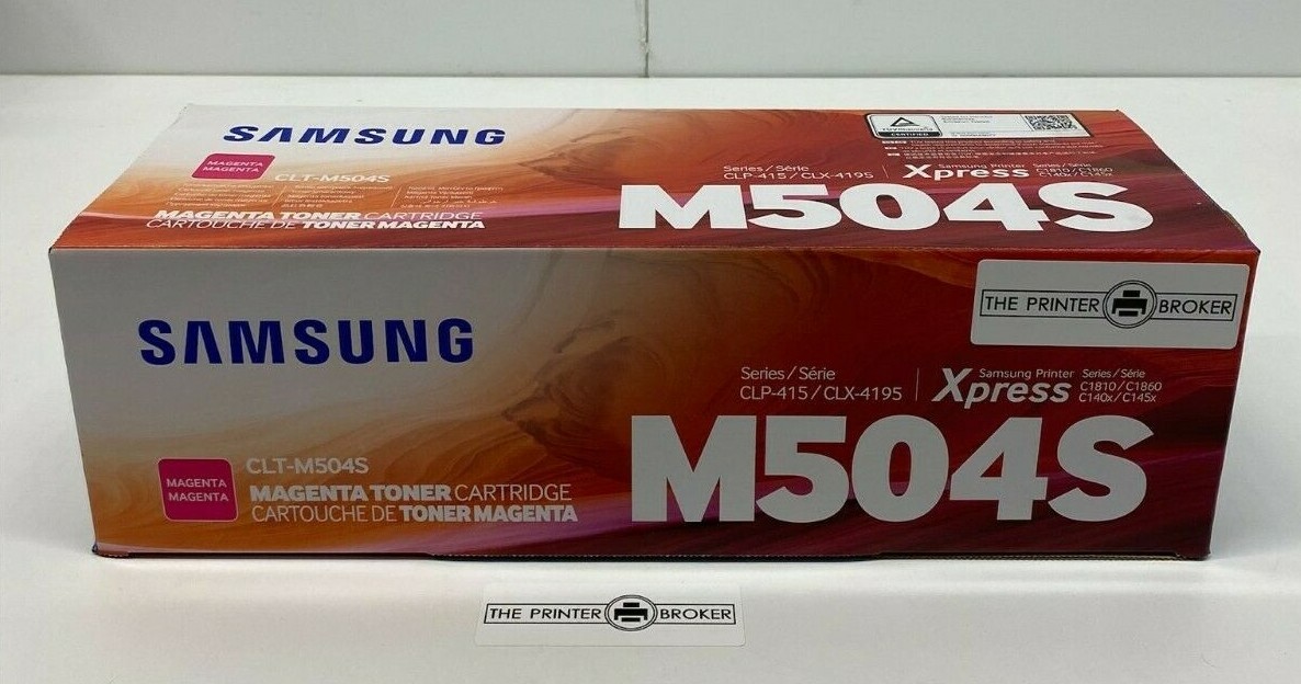 Samsung CLX 415 4190 4195 Magenta Toner Cartridge SU292A CLT-M504S