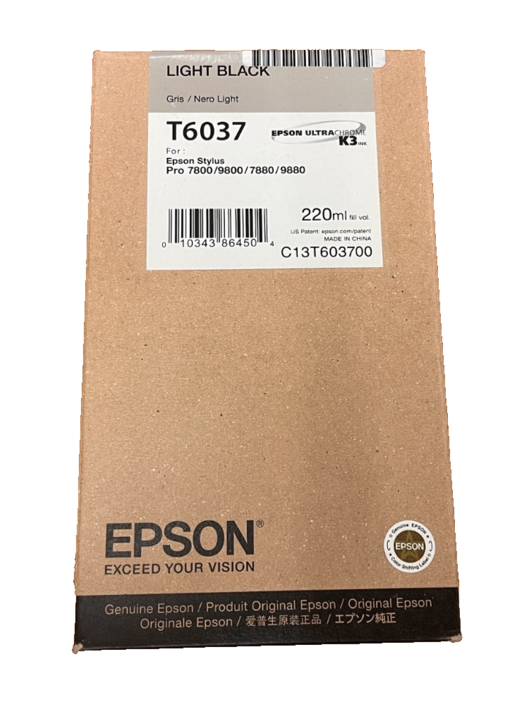 Epson Stylus Pro 7800 9880 7880 9800 T6037 Light Black Ink Cartridge C13T603700