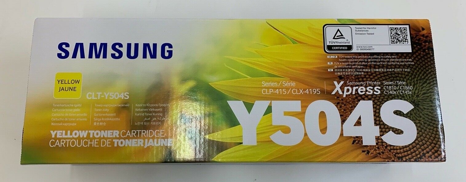 Samsung CLP-415 CLX-4195 Genuine Yellow Y504 Toner Cartridge CLT-Y504S/ELS
