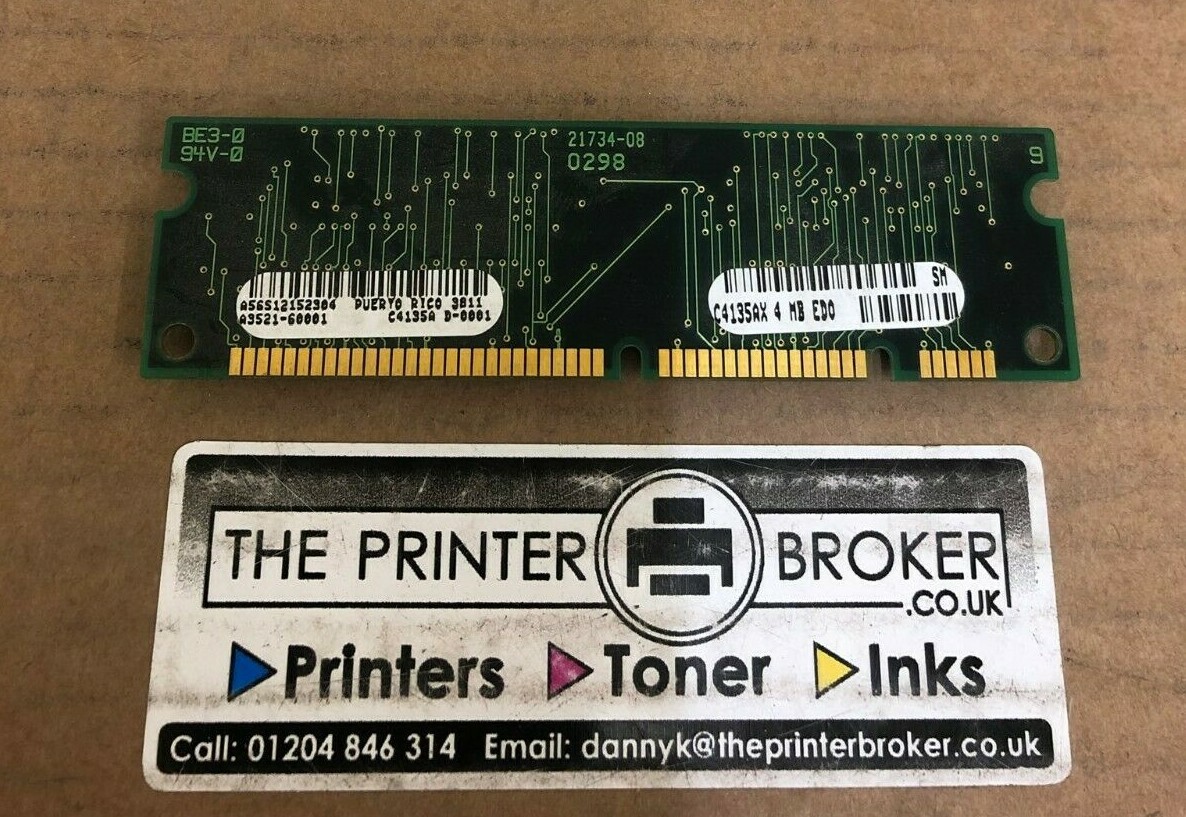 HP LaserJet 4000 5000 8000 4MB EDO 100 Pin DIMM Memory C4135AX A3521-60001
