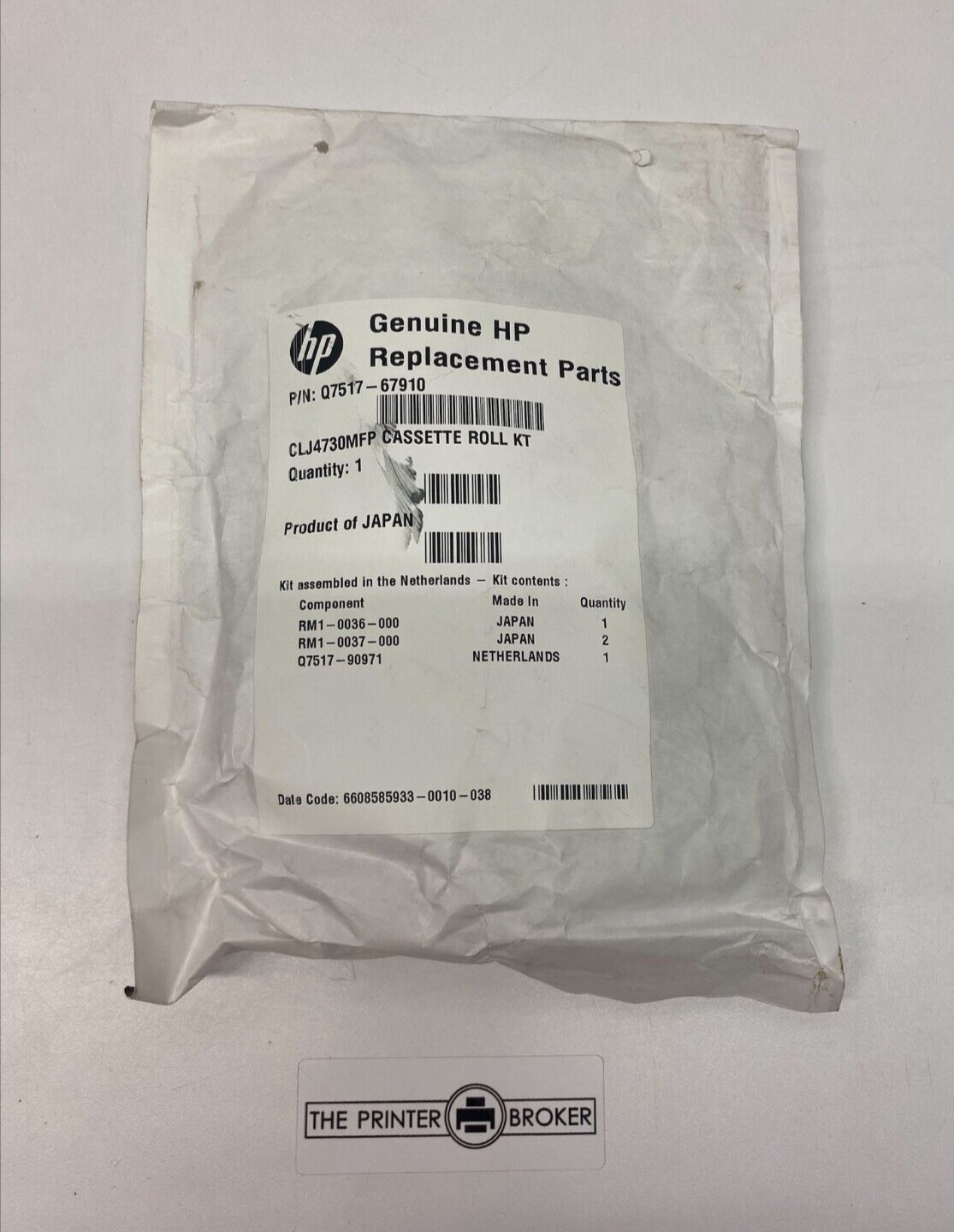 HP LaserJet 4730 Series Cassette Roller Kit Q7517-67910