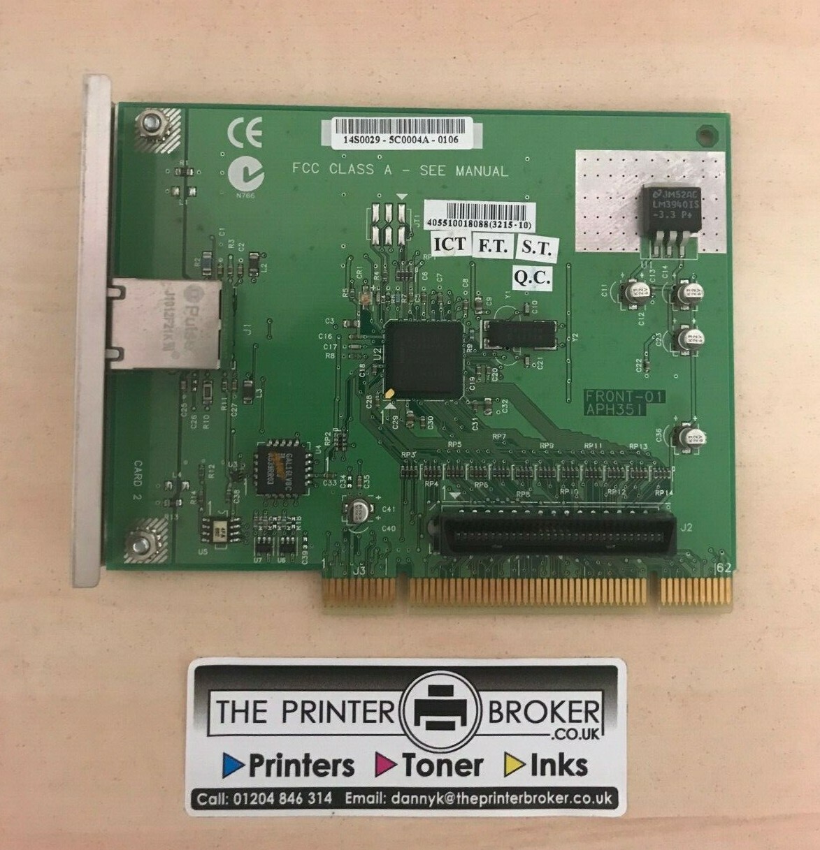 IBM Lexmark Marknet Ethernet 10 100 C510 Network Card 14S0029 44H0003