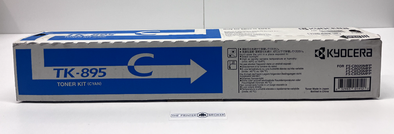 Kyocera MFP FS-C8020 FS-C8025 FS-C8520 TK-895C Cyan Toner Cartridge 1T02K0CNL0