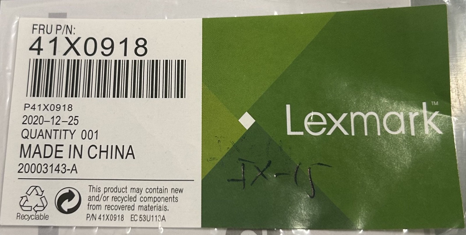 Lexmark 41X0918 Paquete De 5 Selecciones De Rodillos MS310 MS410 MS510 MS610