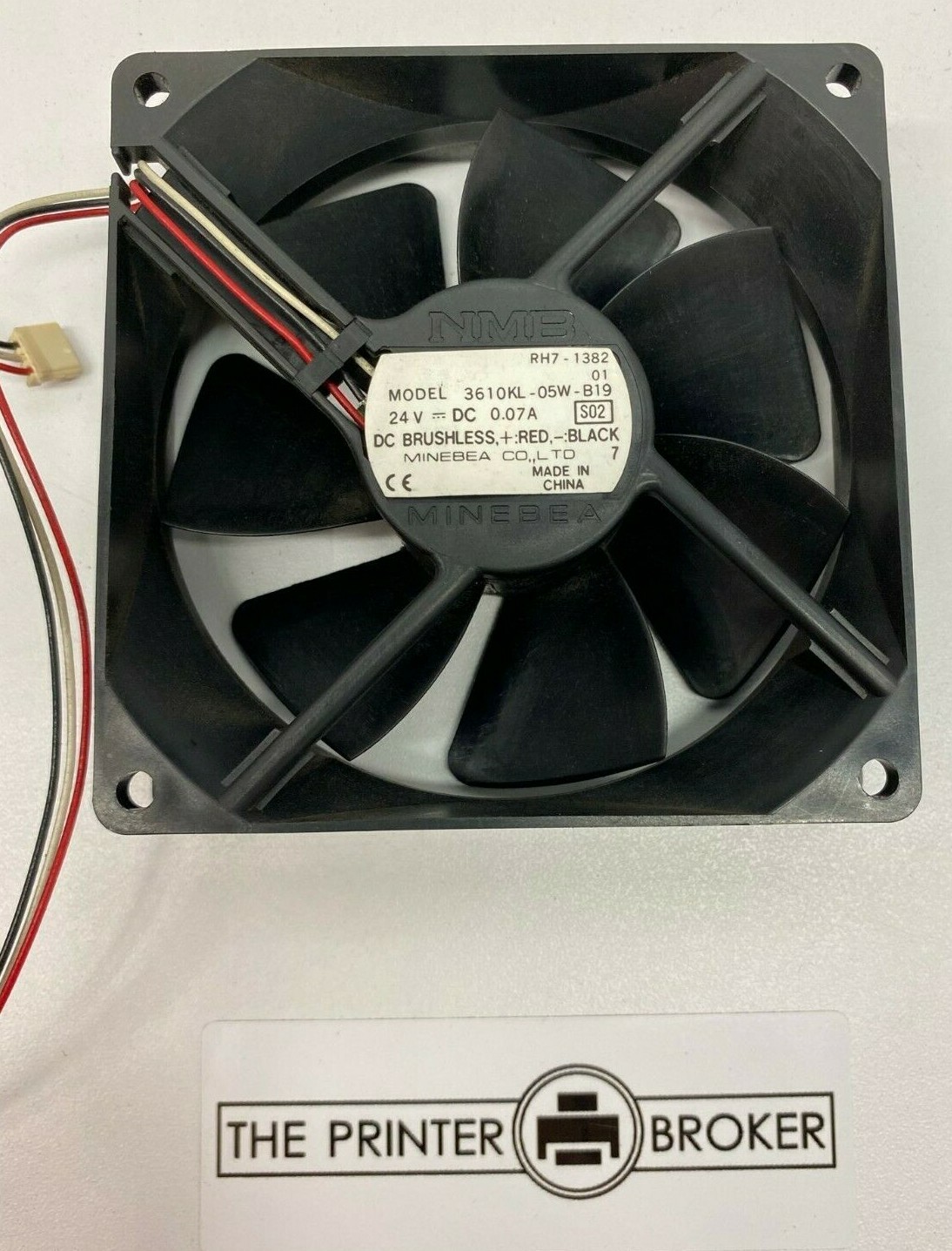 HP LaserJet 2100 Series Minebea 24V Cooling Fan RH7-1382 3610KL-05W-B19