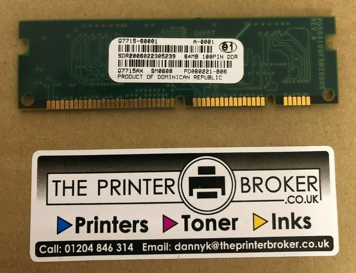 HP-LaserJet-4250-Series-64MB-100-Pin-DDR-DIMM-Q7715-60001-Q7715AX-206197257306 HP LaserJet 4250 Series 64MB 100 Pin DDR DIMM Q7715-60001 Q7715AX - Image 1