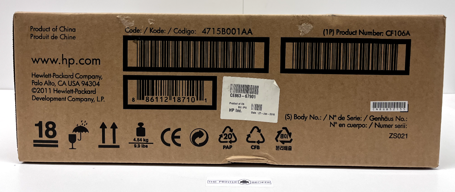 HP LaserJet Pro M476 M375 M475 M451 250 Sheet Paper Tray CF106A CE863-67901