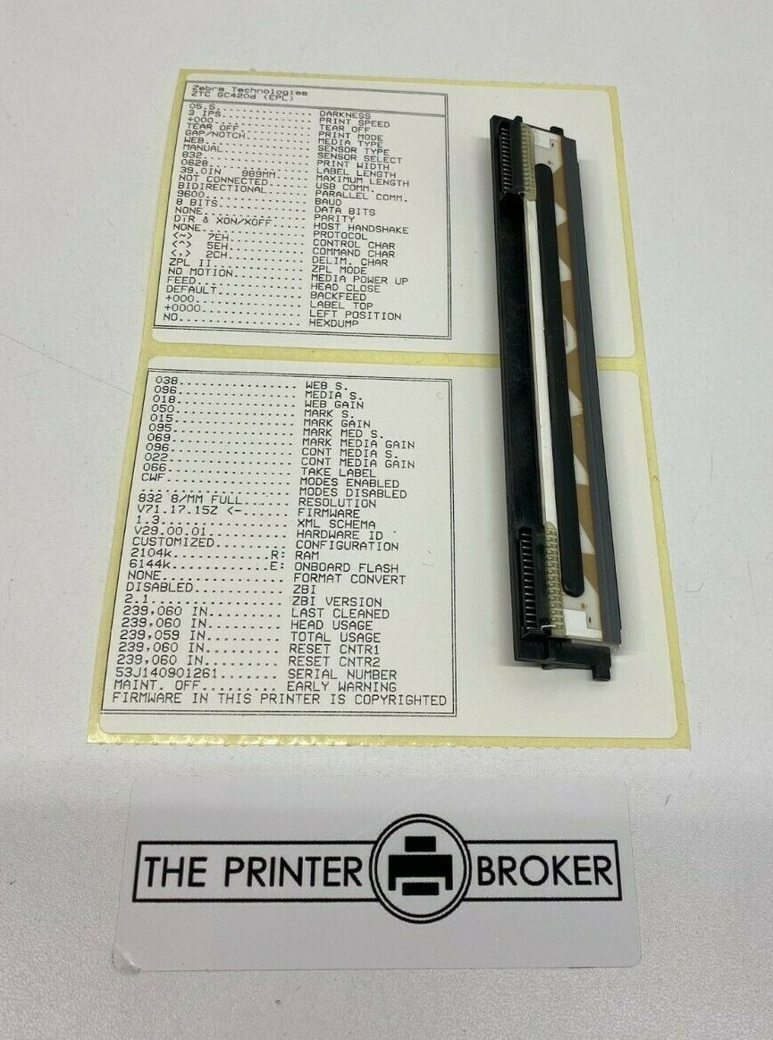 Zebra GC420d Printhead Assembly G105910-048 207012-002