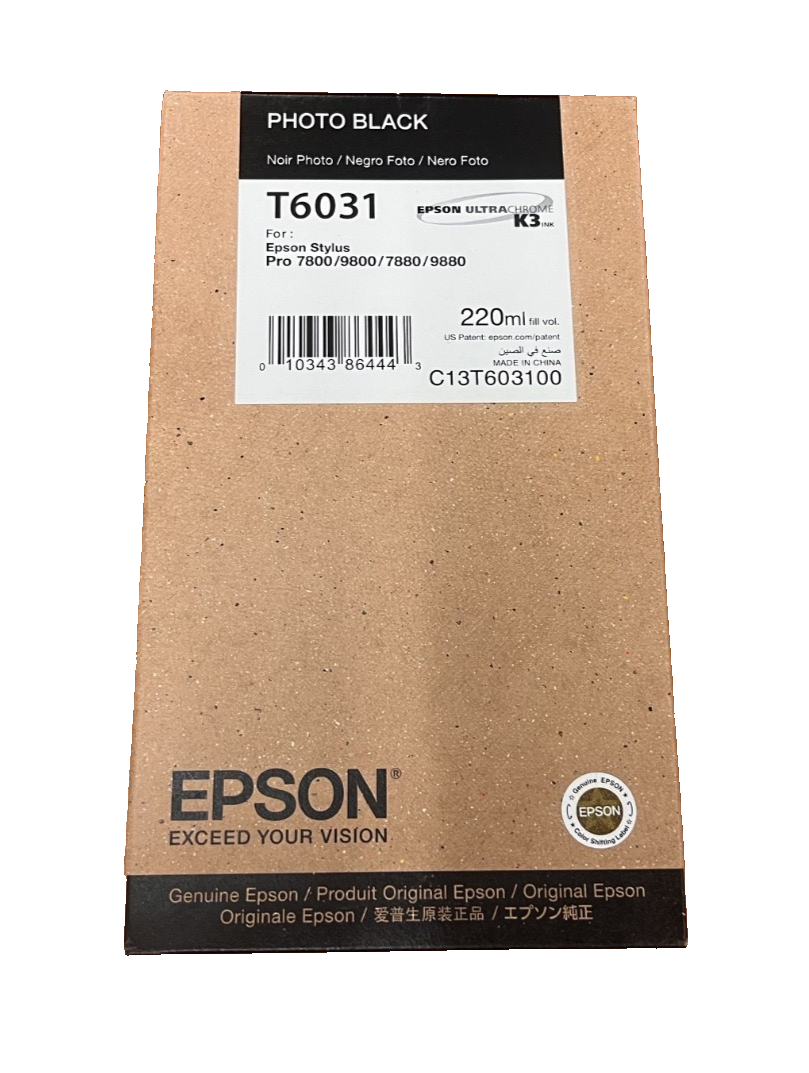 Epson Stylus Pro 7800 9880 7880 9800 T6031 Black Ink Cartridge C13T603100
