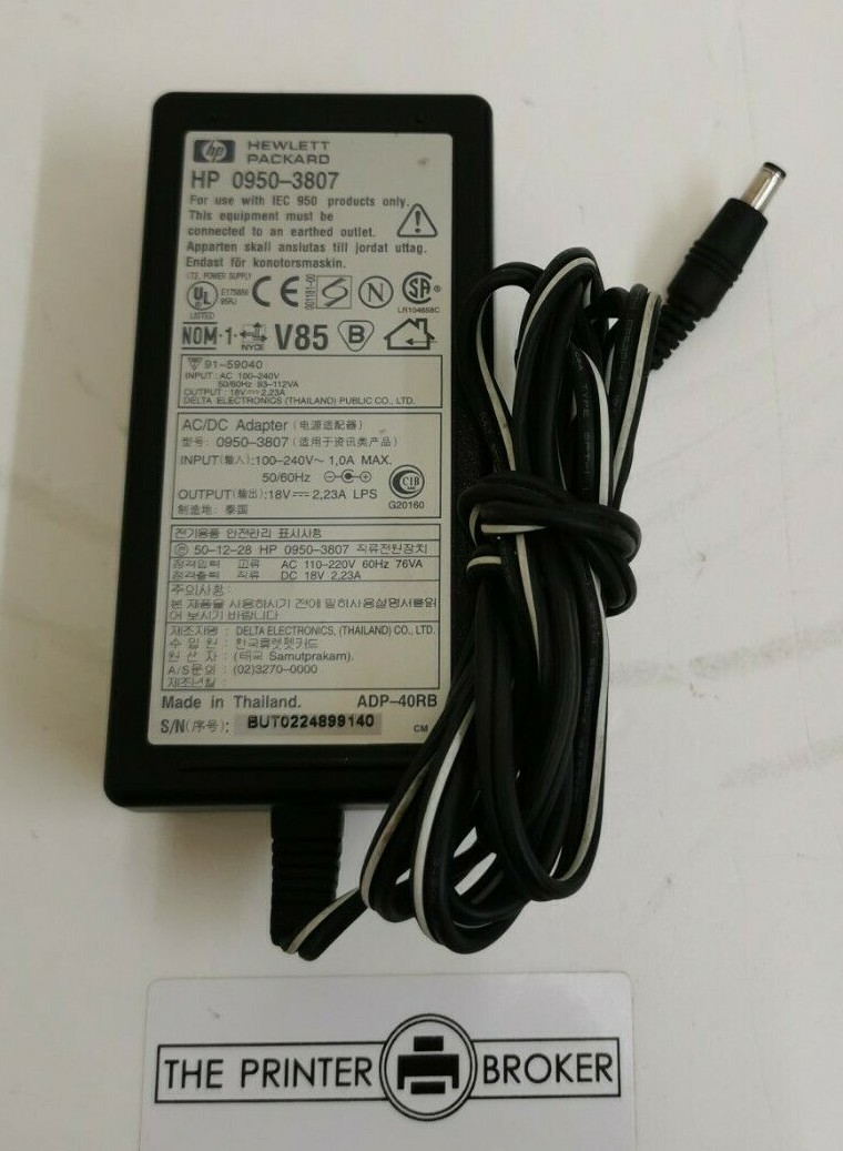 HP Deskjet AC 18V Power Adapter for 810 840 940 Series Printers 09503807
