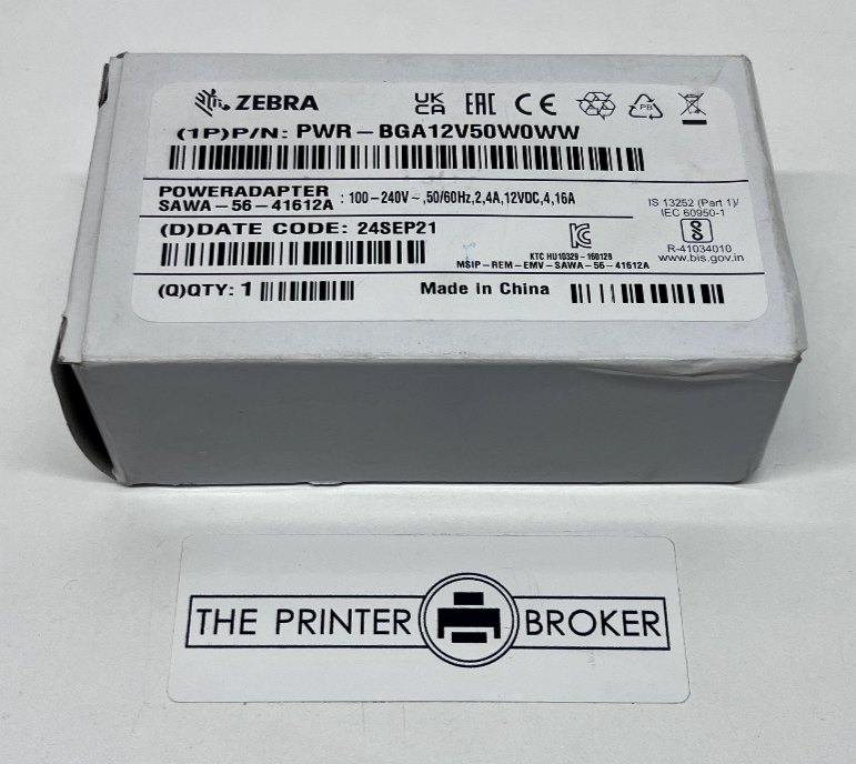 Zebra 3600 Series Level VI AC DC Power Supply Brick PWR-BGA12V50W0WW