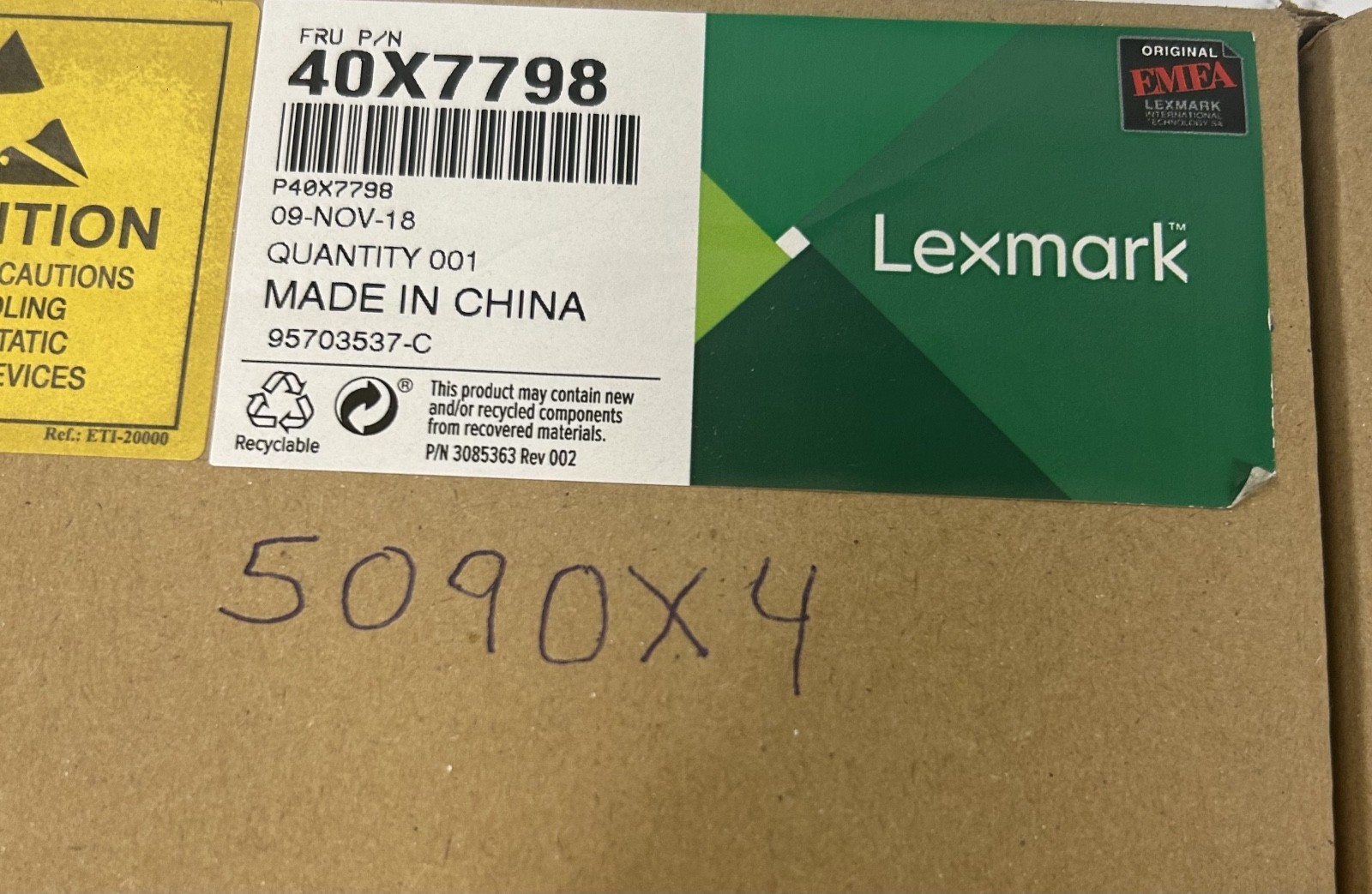 Fuente de alimentación Lexmark 40X7798 220V MX410de MX310dn XM3150 MX611de