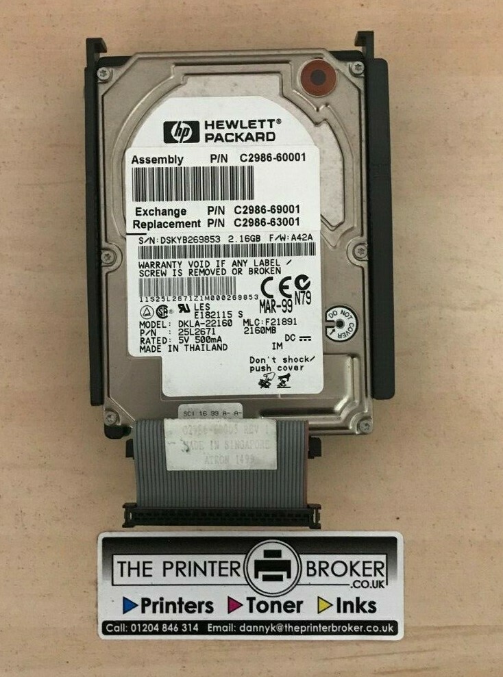 HP Colour LaserJet 8500 8550 Series 2G Hard Drive Kit C2986A C2986-60001