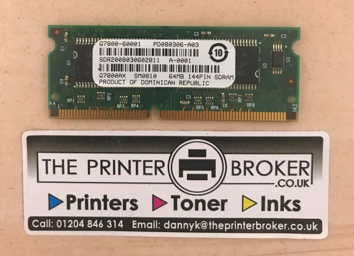 HP LaserJet 3600 64MB 144 Pin SD RAM Memory Module Q7800-60001 Q7800AX