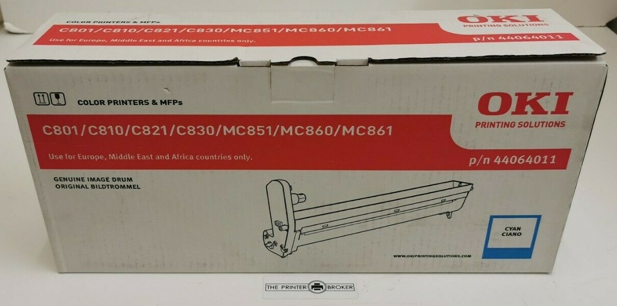 OKI C801 C810 C821 C830 MC51 MC860 Series Cyan Imaging Drum Unit 44064011