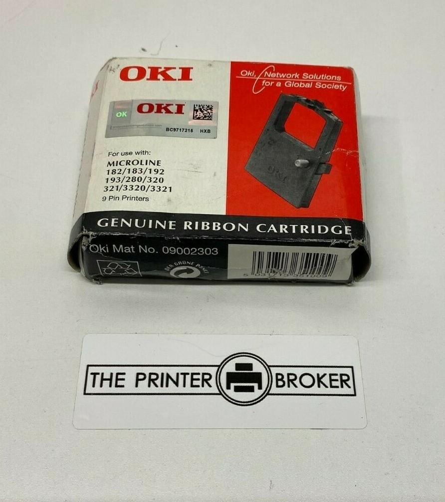 Oki Ribbon Cartridge for Oki Microline 182 183 192 193 280 Series 09002303