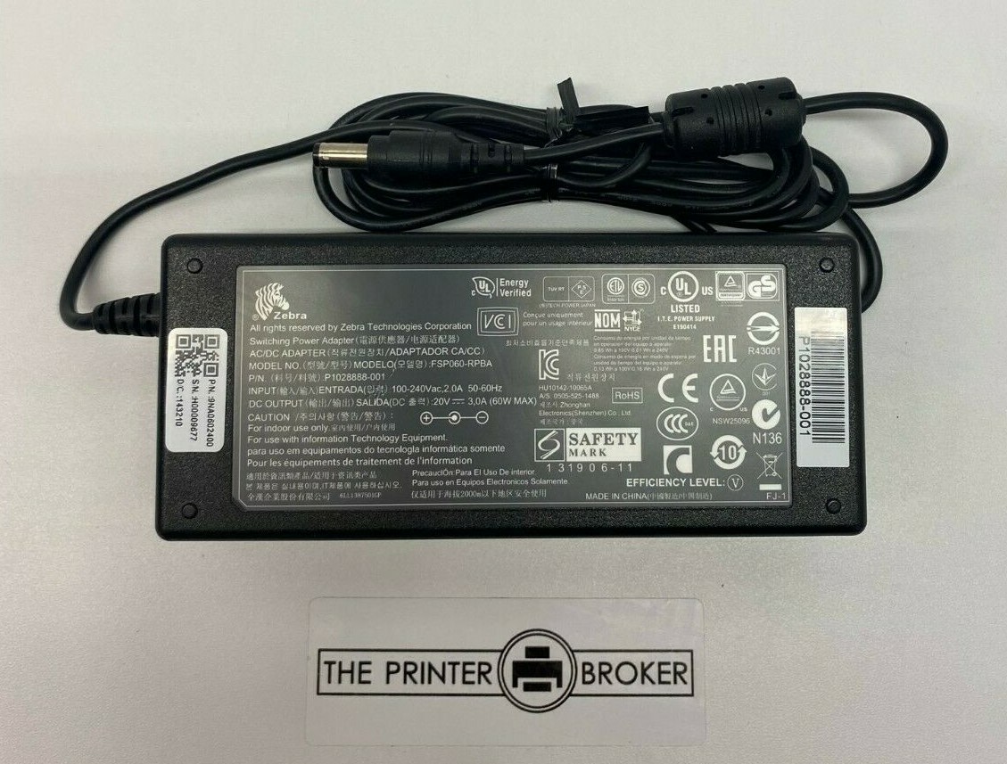 Zebra TLP2844  LP2844 Power Supply 9NA0602400 P1028888-001 FSP060-RPBA